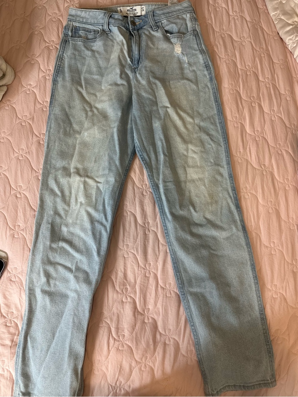 Hollister Light Blue High-Rise Mom Jeans